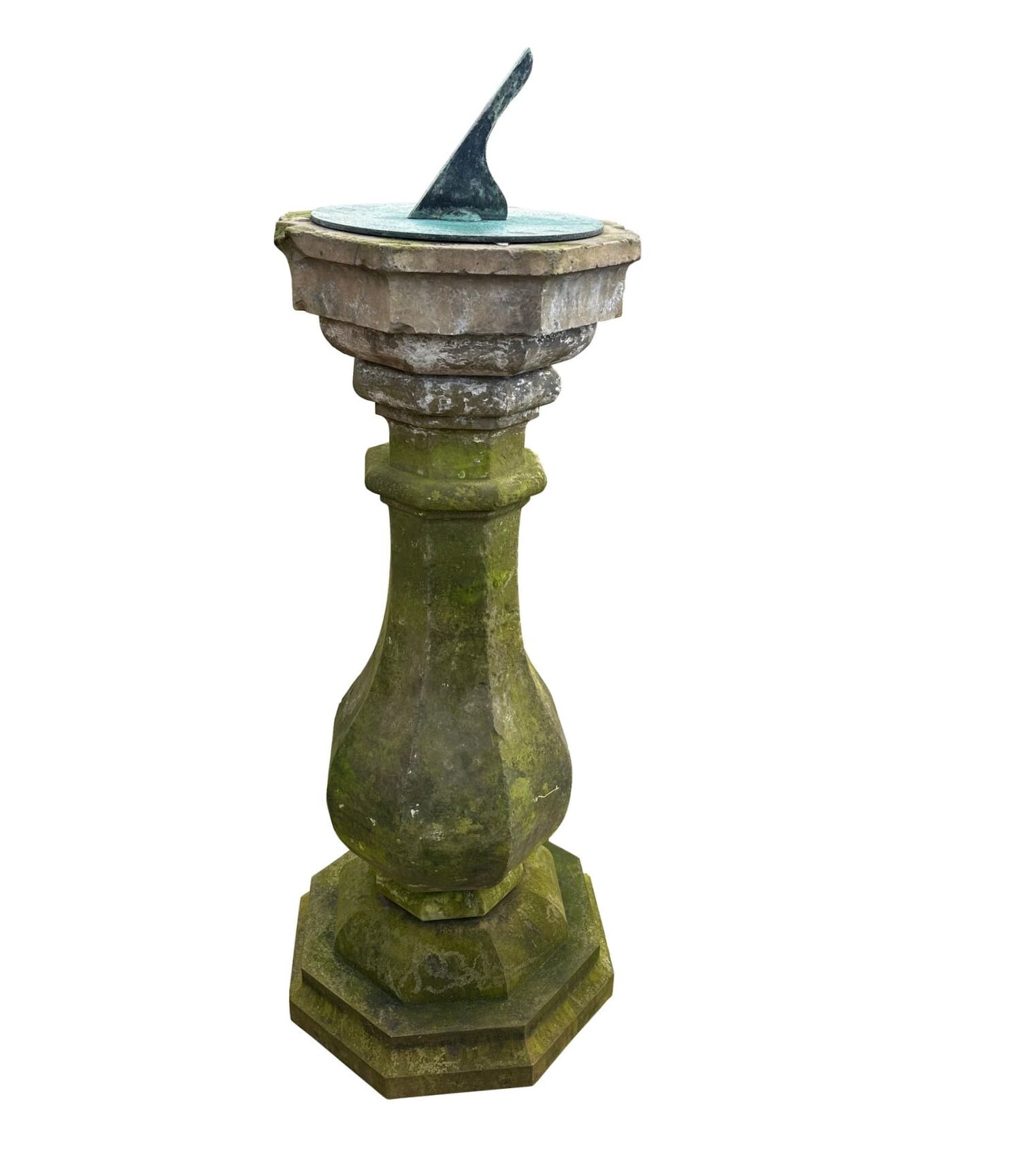 Enormous Antique Hand Carved Solid Stone Garden Sundial - 9790