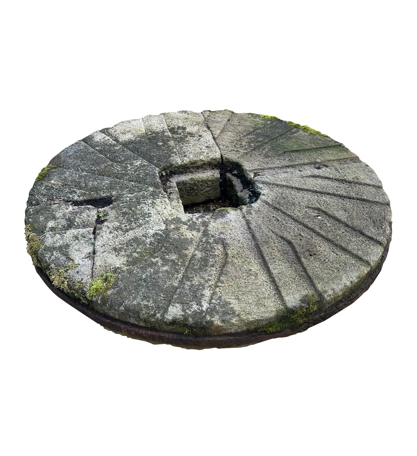 Large Antique Garden Feature Burrstone Mill Stone - 10268