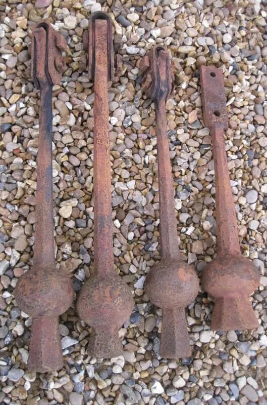 4 Original Antique Cast Iron Bell Clangers / Clappers - 3490