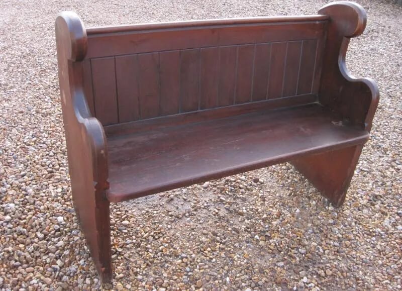 Victorian Pitch Pine Salvaged Church Pew - 4506