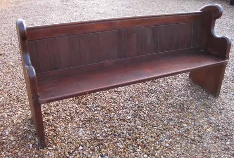 Large Antique Pitch Pine Salvaged Church Pew