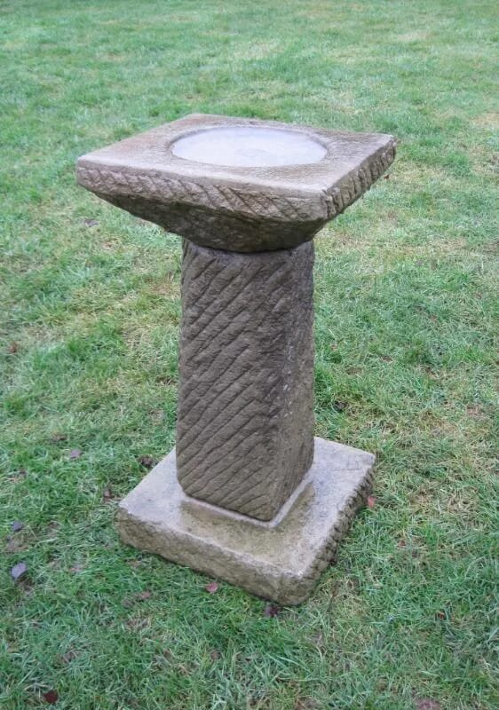 Original Hand Carved Stone Birdbath - 4459