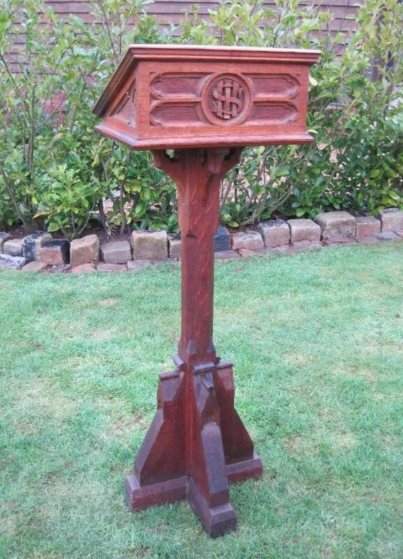 A Victorian Gothic Solid Oak Church Reading Lectern - 4479