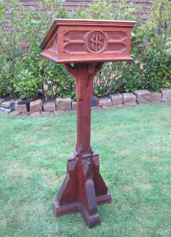 A Victorian Gothic Solid Oak Church Reading Lectern
