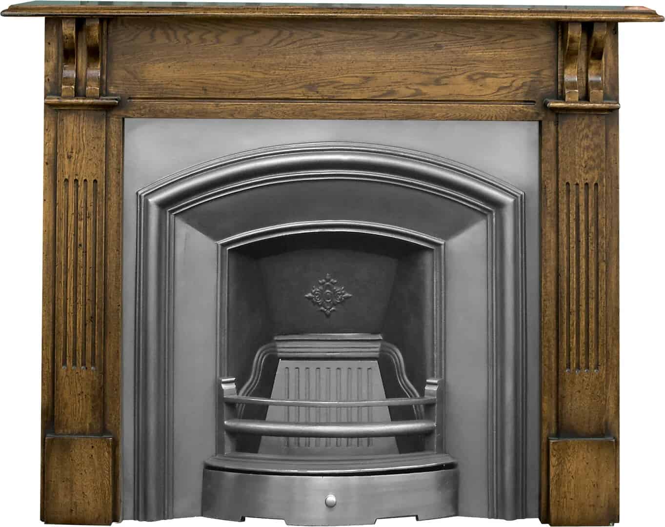 London Plate Full Polish Cast Iron Fire Insert And Surround