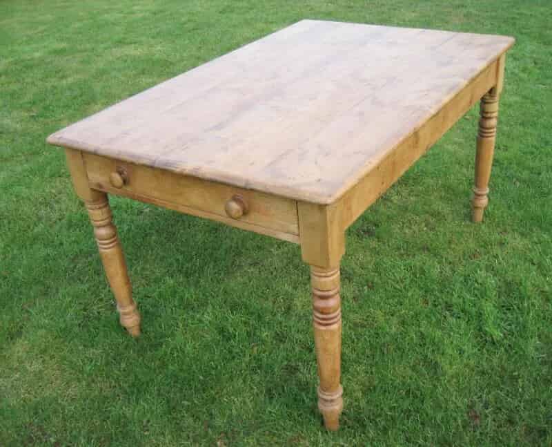 Antique Victorian reclaimed pine table with a draw