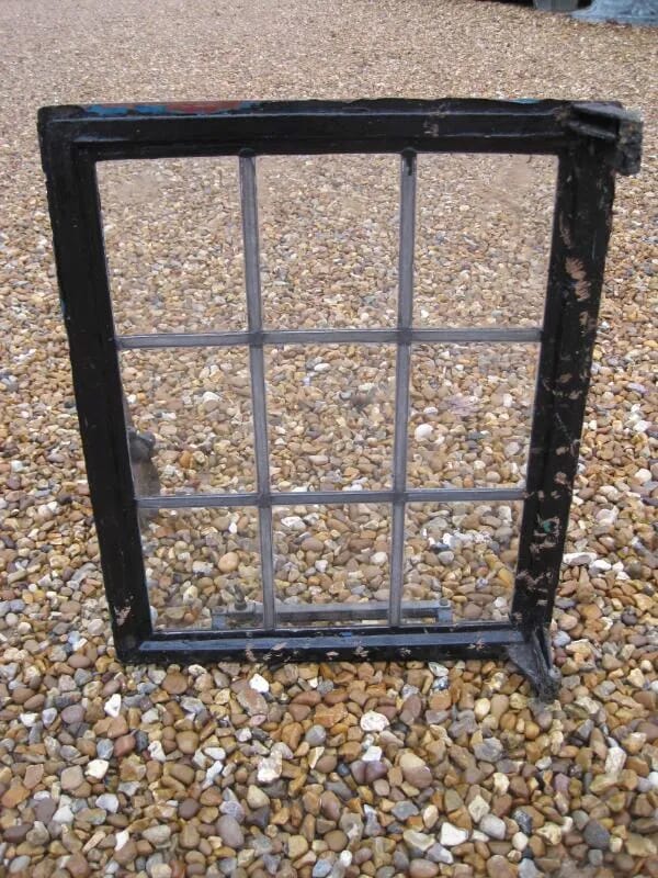 Leaded Glass Crittall Window with brass fittings - code 4517 - 4517