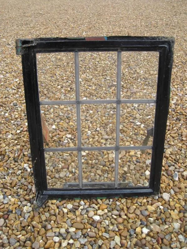 Antique Leaded Glass Crittall Window with brass fittings - code 4519 - 4519