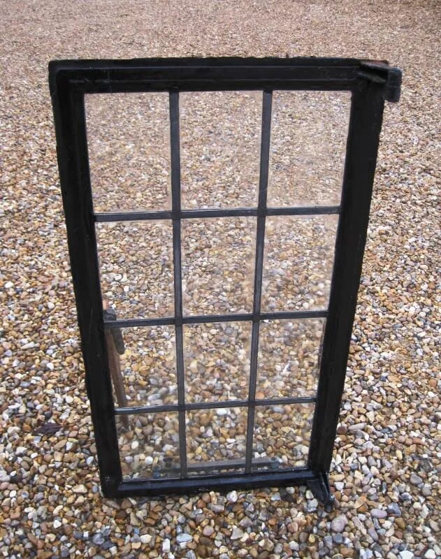 Antique Leaded Glass Crittall Window with brass fittings - 4518