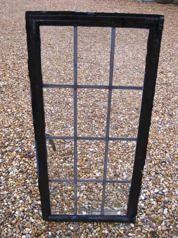 Antique Leaded Glass Crittall Window with brass fittings - code 4522 - 4522