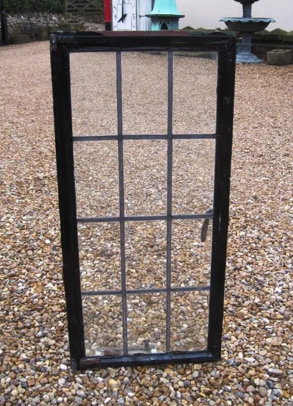 Antique Leaded Glass Crittall Window with brass fittings - code 4523 - 4523