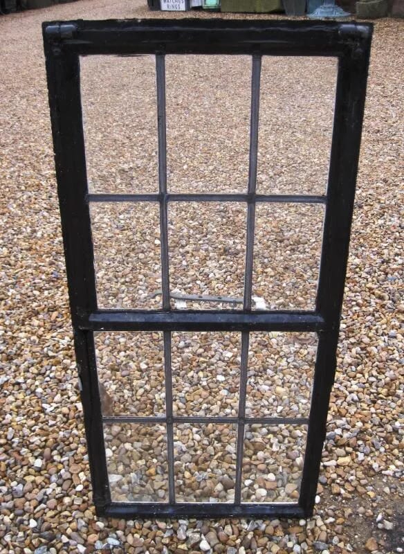 Antique Leaded Glass Crittall Window with brass fittings - code 4525 - 4525