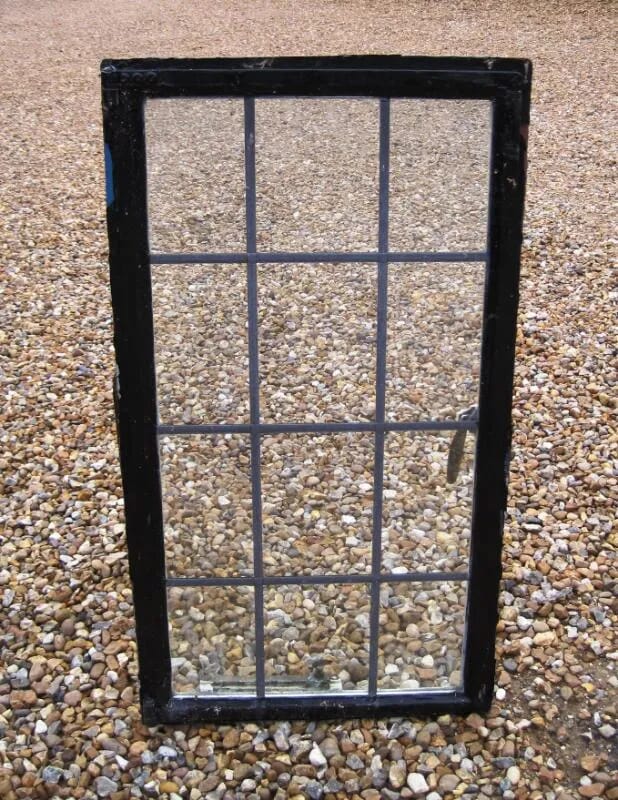 Antique Leaded Glass Crittall Window with brass fittings - code 4527 - 4527