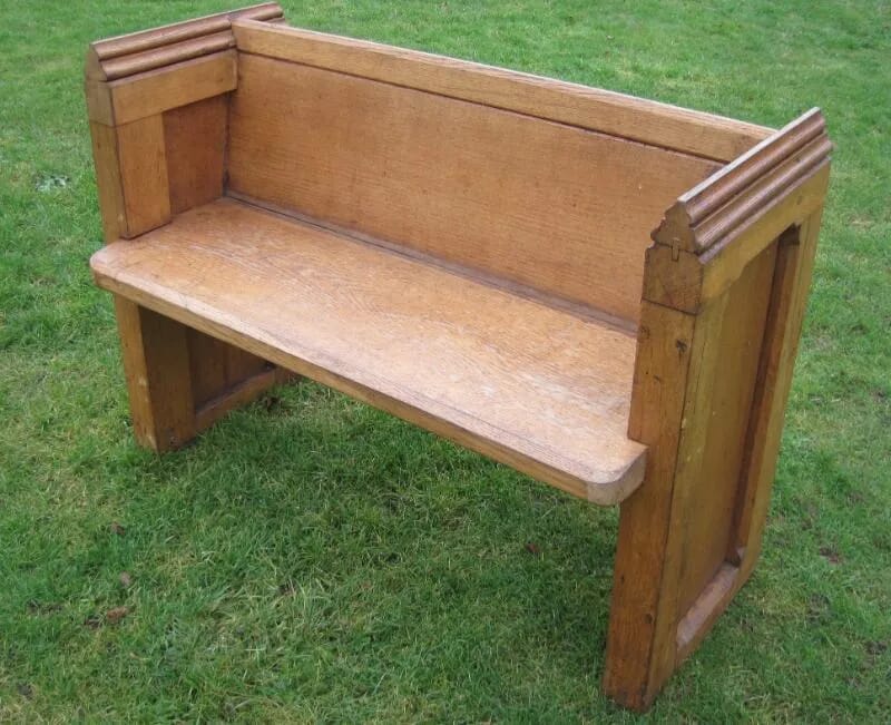 Small Genuine Antique Oak Nuneaton Church Pew - 4563