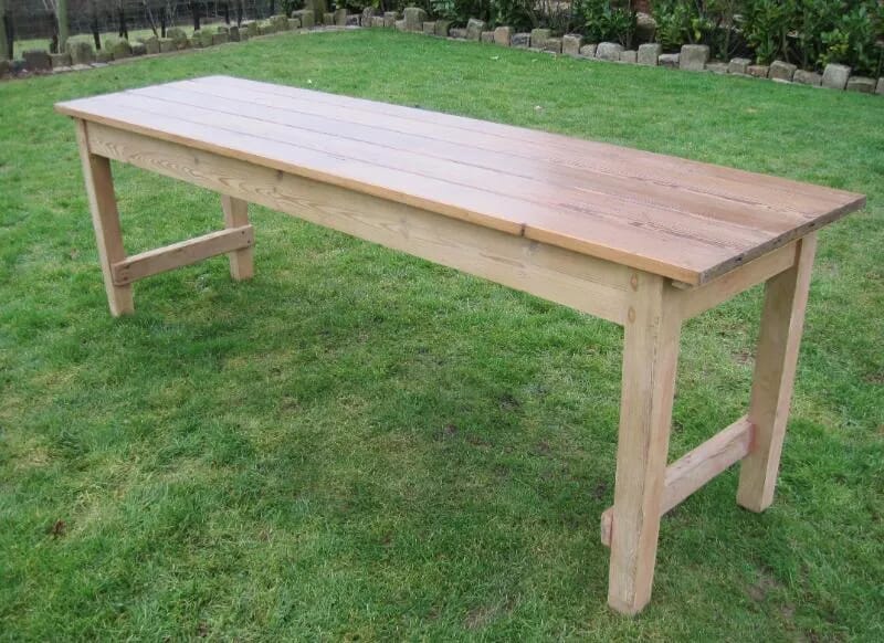 Reclaimed Pitch Pine Planked Top Dining or Kitchen Table - 4564