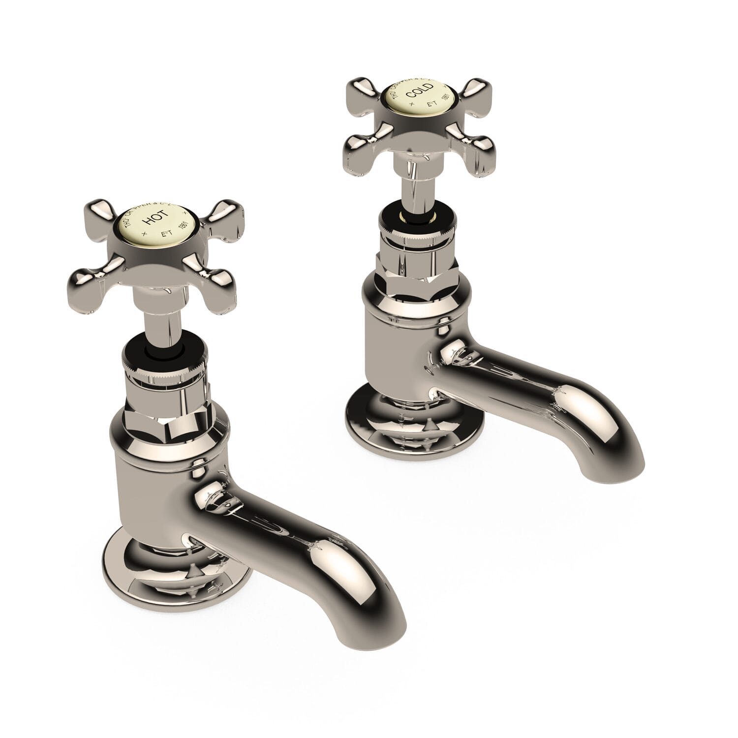 Pair of Thomas Crapper Marlborough 1/2" Pillar Taps - TCTAMB412CP