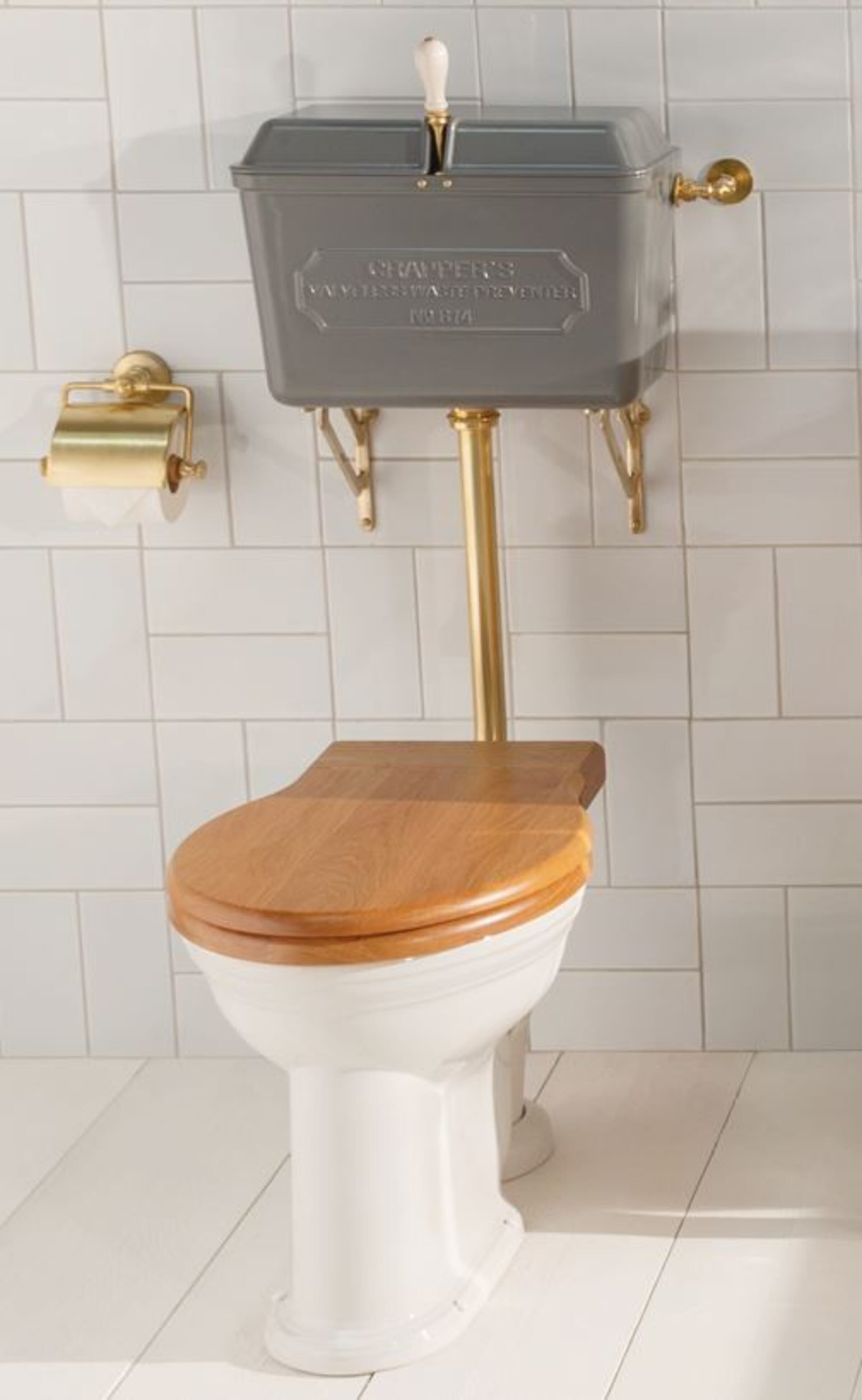 Thomas Crapper Cast Metal Primer Finish Low-Level Cistern