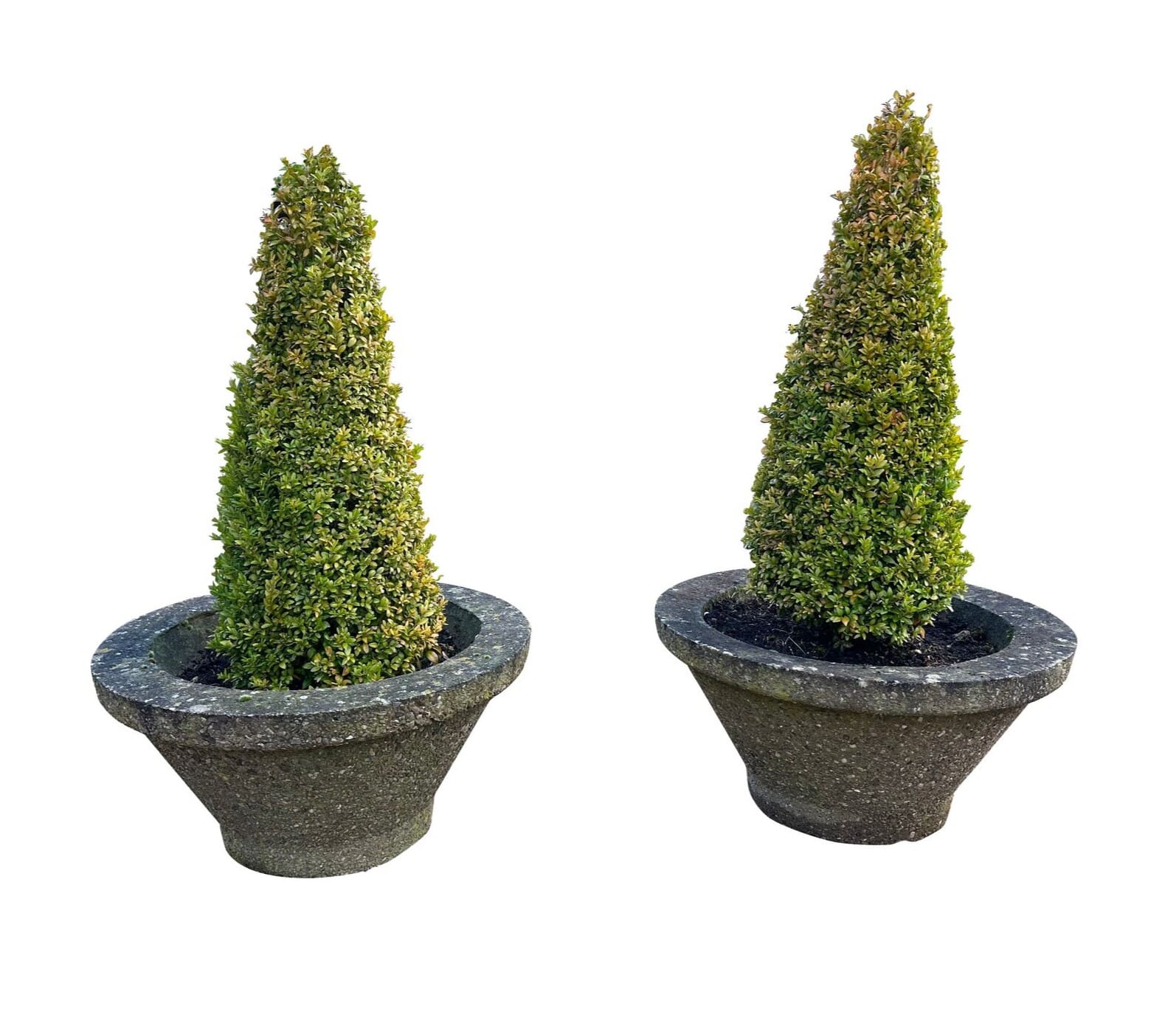 Pair of Reconstituted Stone Outdoor Garden Planters - 10267