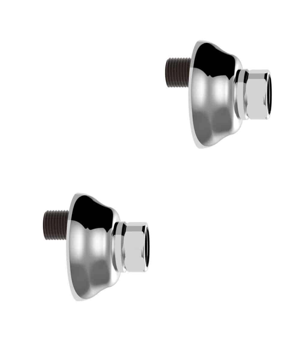 Chrome Thomas Crapper 1920 Bath Shower Mixer Wall Unions