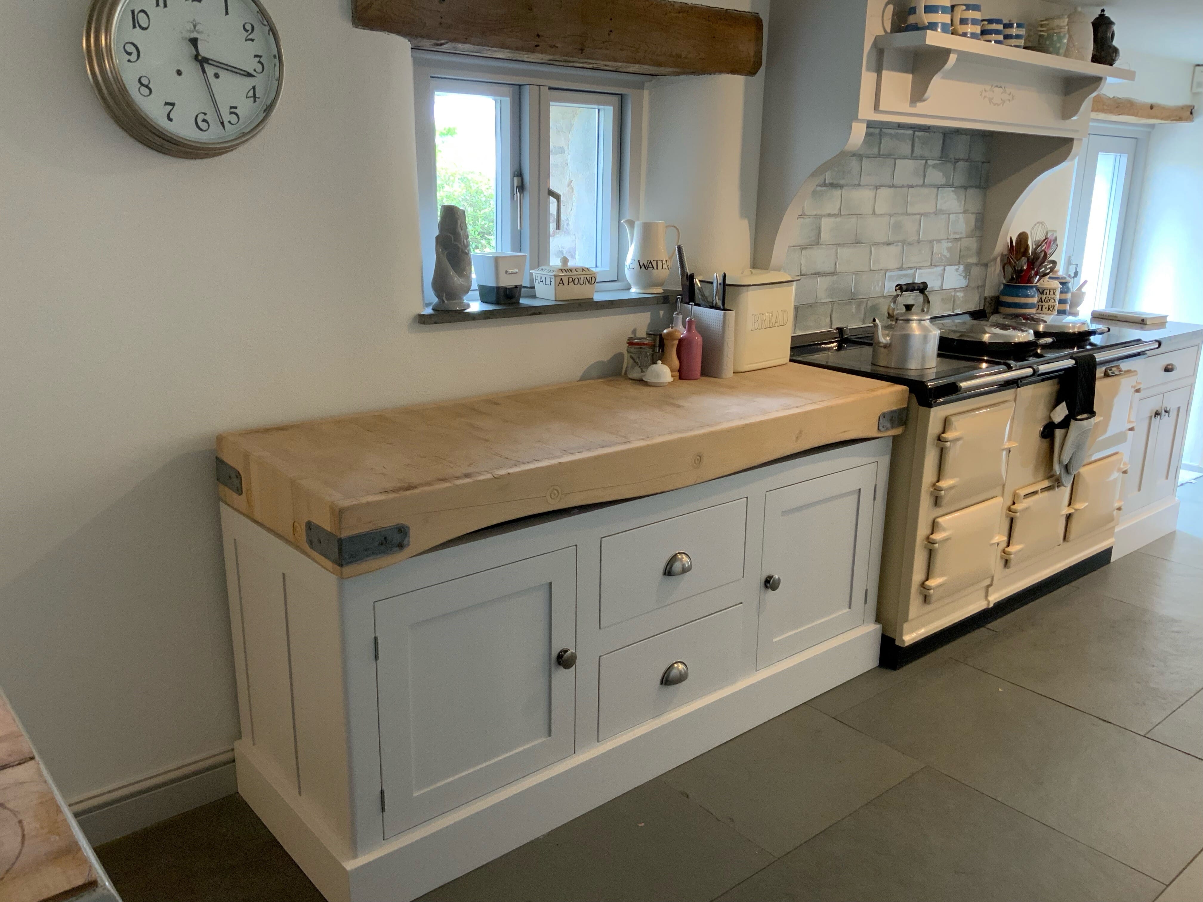 Antique Butchers Block Tops At Customers Home