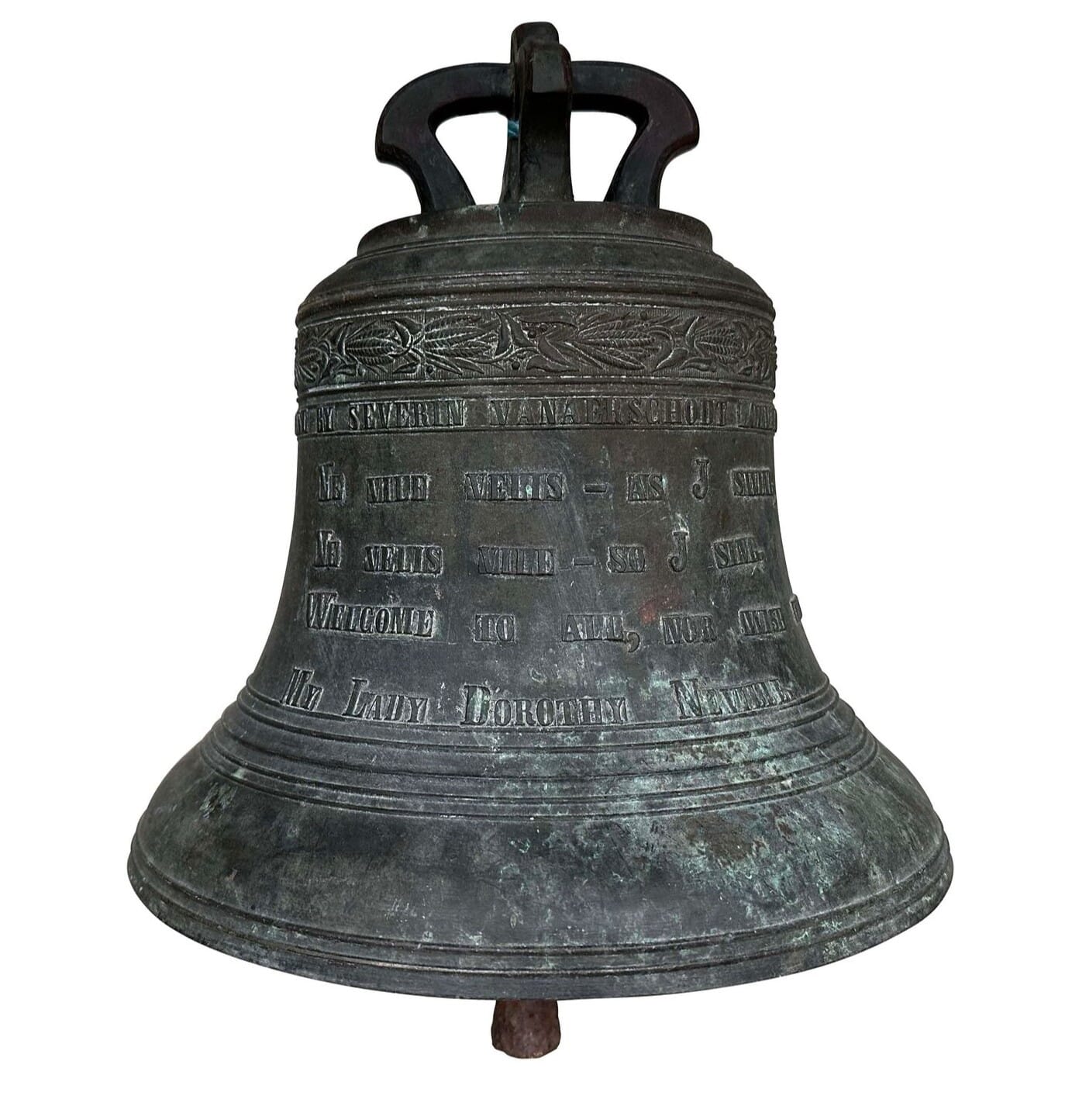 Antique Church Bronze Bell By Severin Vanaerschodt Louvain - 10302