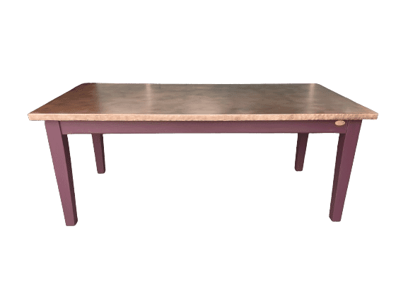 Bespoke Kitchen Copper Top Table With Painted Base - D2002