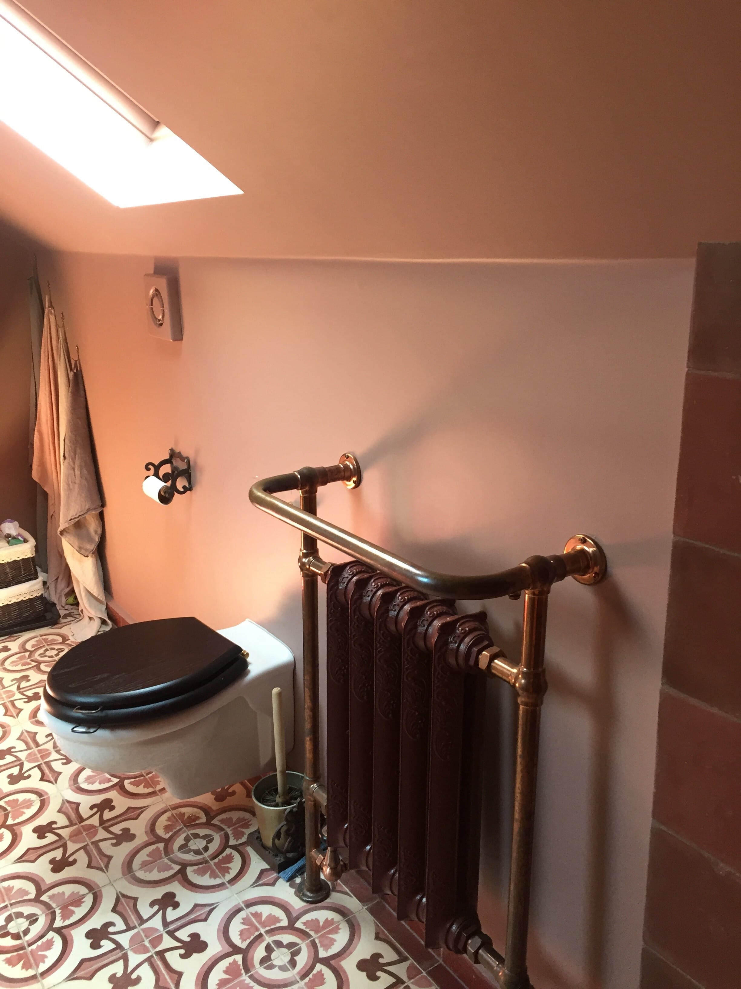 Traditional Victorian Style Copper Bathroom Towel Radiator