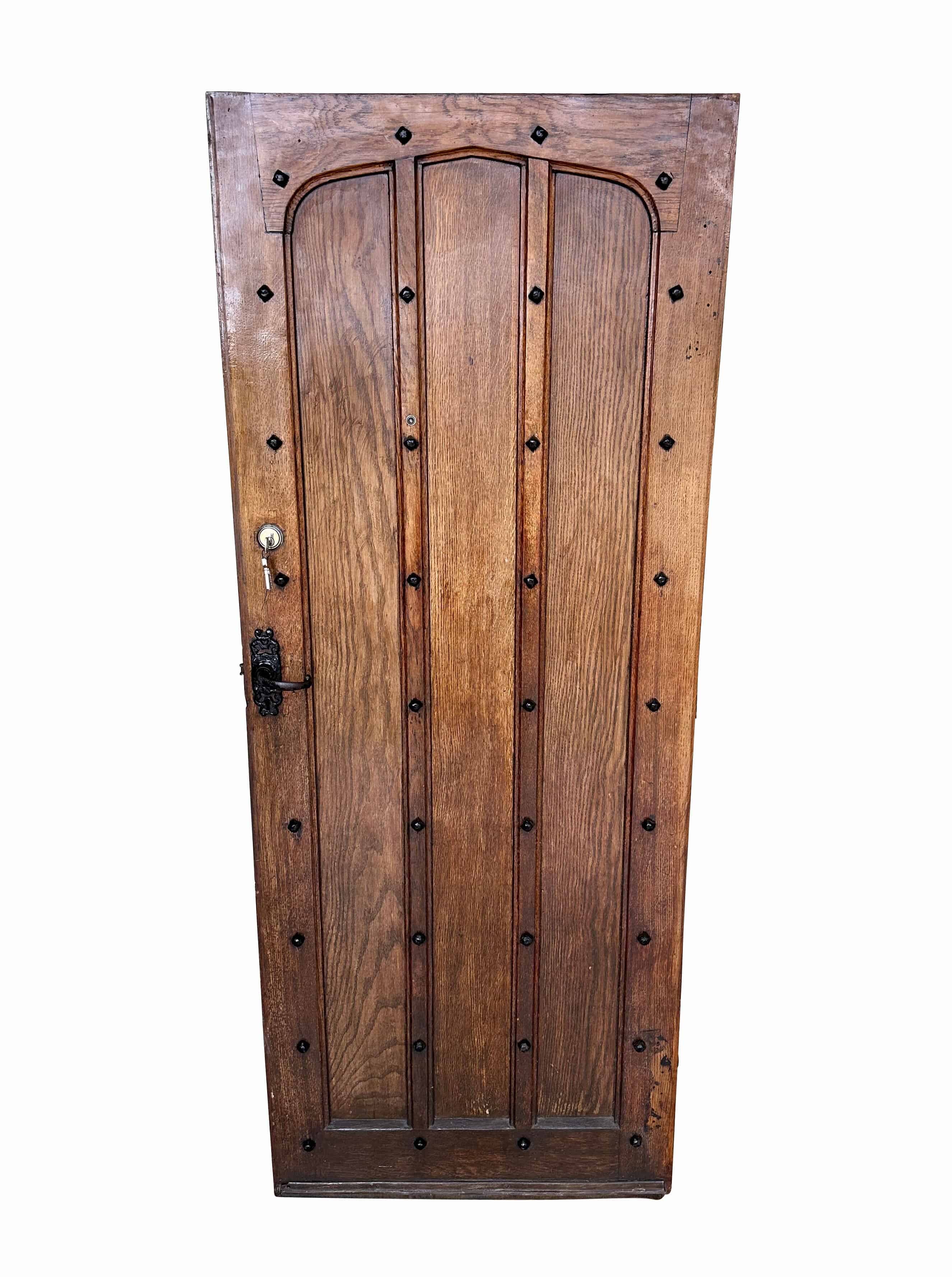 Original Reclaimed Antique Gothic Style Oak Door