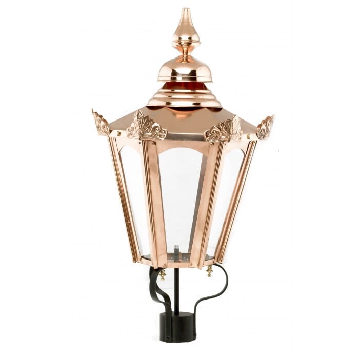 Copper Hexagonal Outdoor Garden Lantern - Large - LF1061