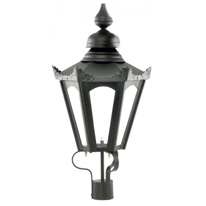 Black Hexagonal Outdoor Garden Lantern - Large - LF1058