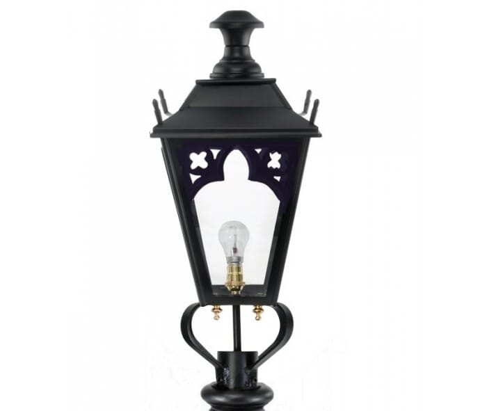 Black Gothic Outdoor Garden Lantern - Large - LF1082/BLK