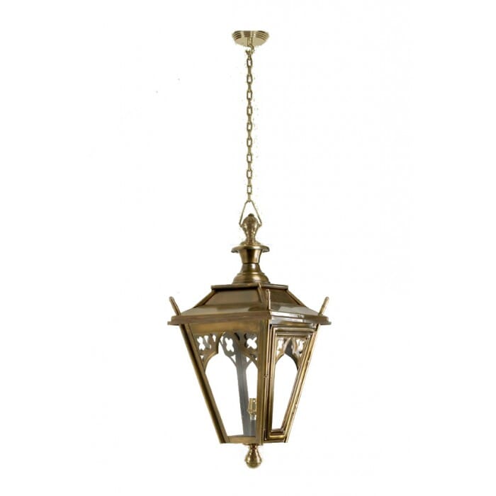 Antique Brass Gothic Hanging Garden Lantern - LF1081/PBL/CHAIN