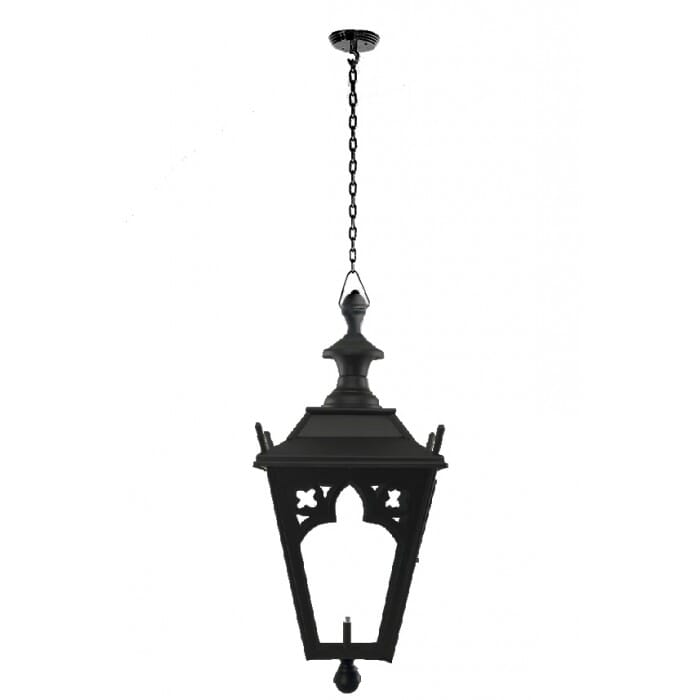 Black Gothic Hanging Garden Lantern - LF1081/BLK/CHAIN 