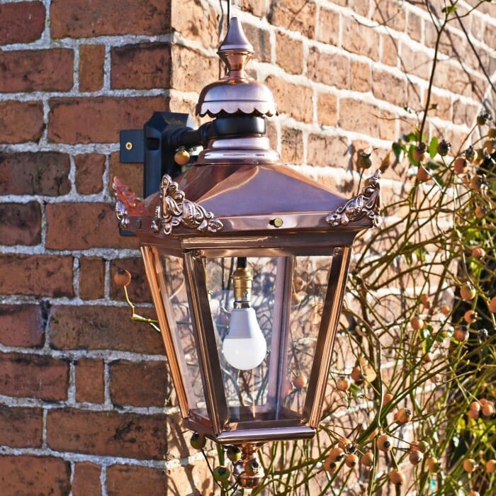 Copper Victorian Top-Fix Corner Wall Lantern  - LF1070/COP/COR