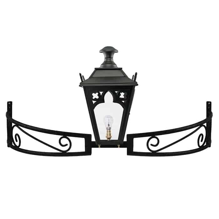LF1092/GOTH/BLK Black Gothic Bow Bracket Lantern