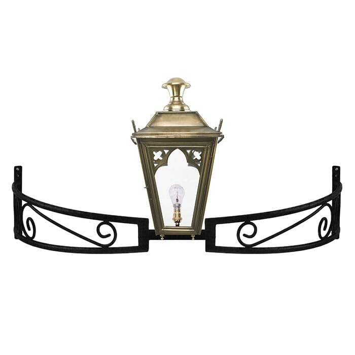 Antique Brass Gothic Bow Bracket Lantern - LF1092/GOTH/A