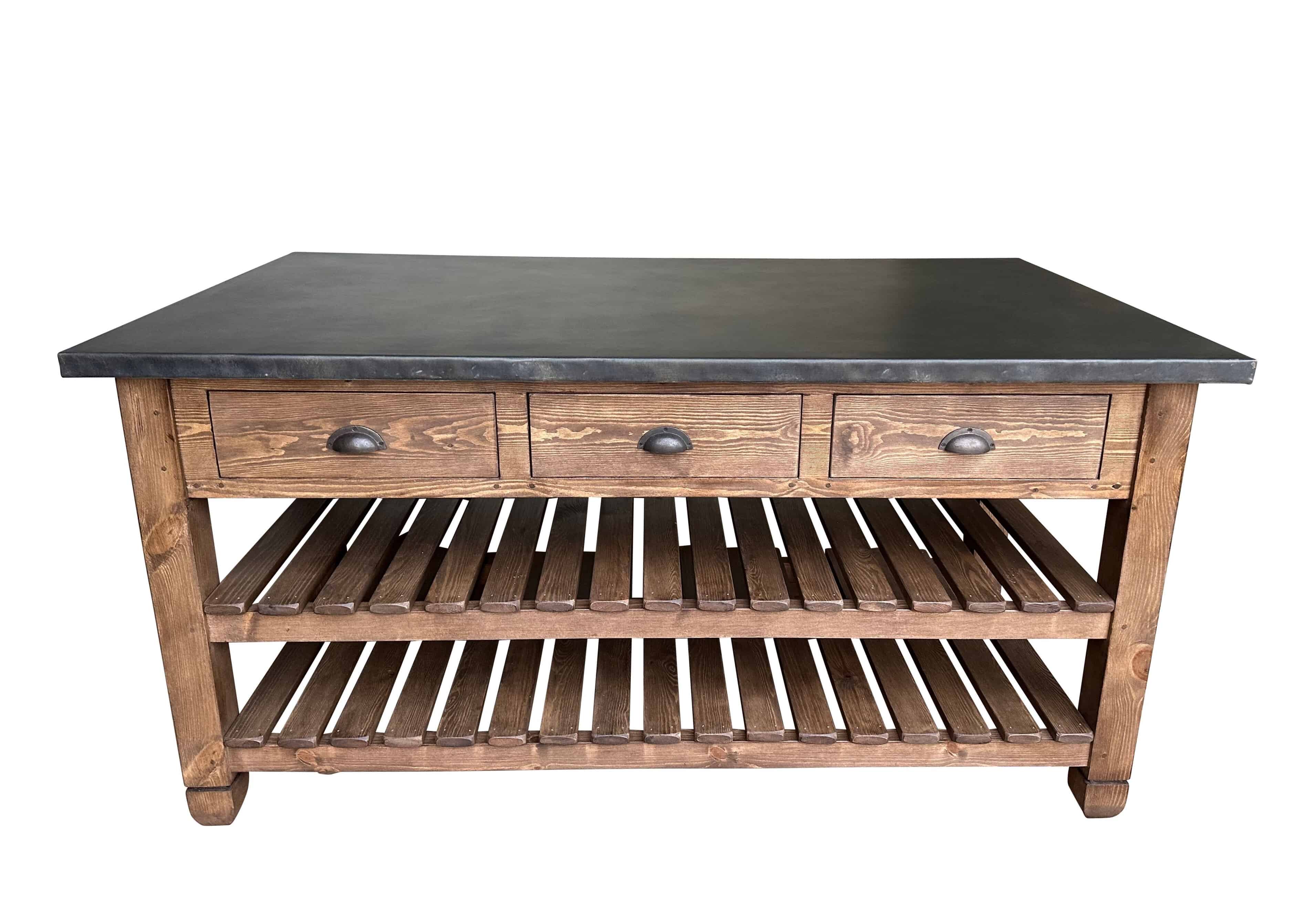 Handmade Antique Zinc Kitchen Central Island Unit