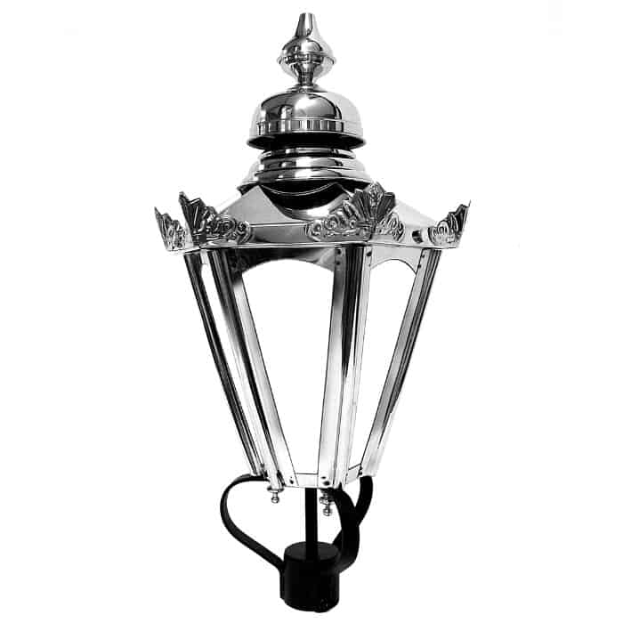 Bright Chrome Hexagonal Outdoor Garden Lantern - Large