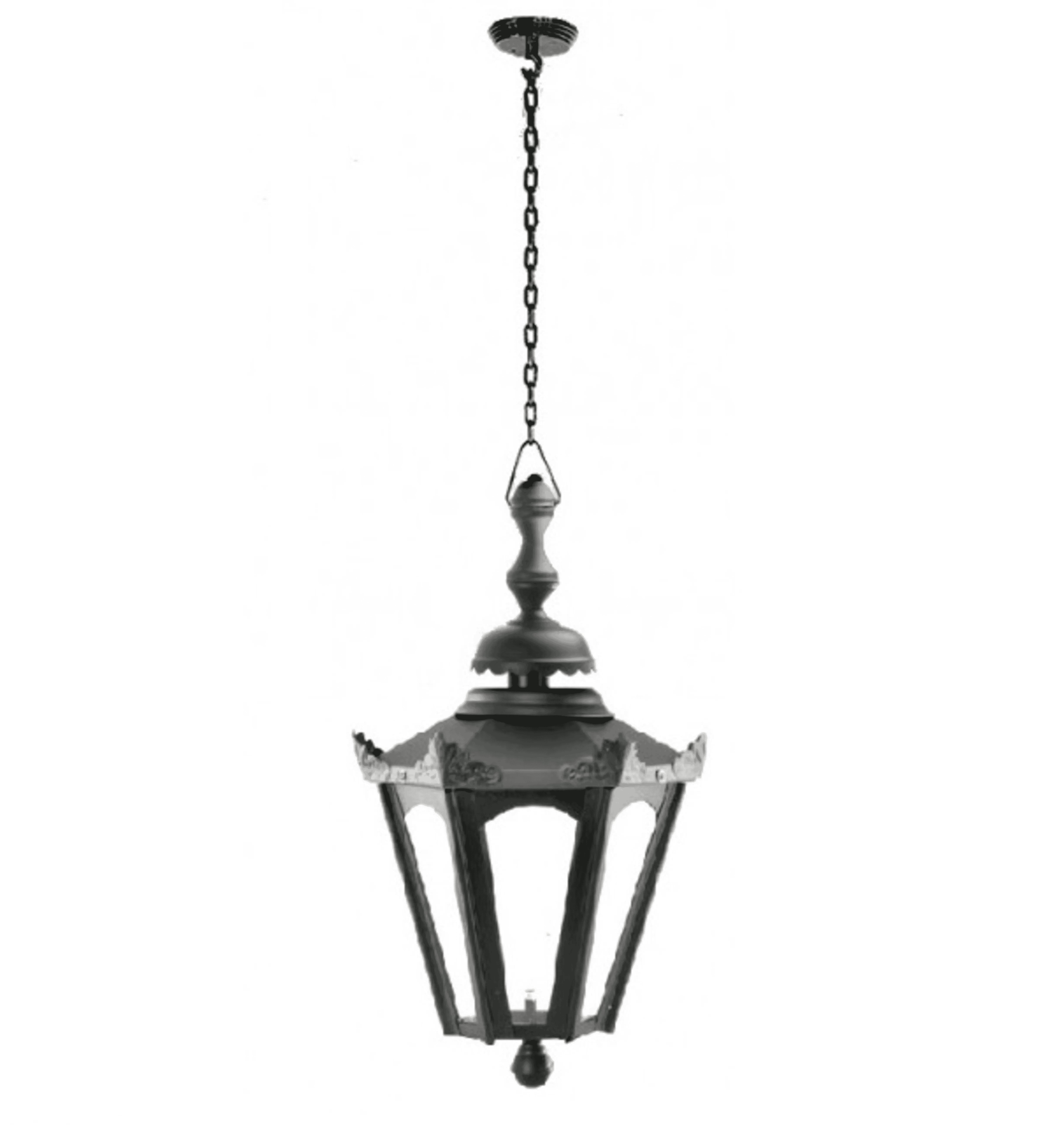 Black Concordia Hexagonal Hanging Garden Lantern - LF1057/CHAIN