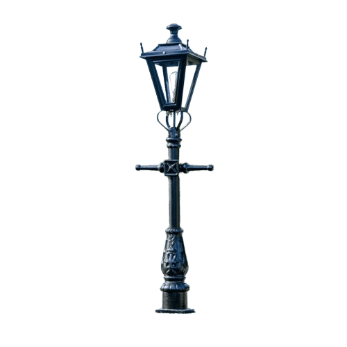Traditional Miniature Cast Iron Lamppost & Black Dorchester Lantern - LF1000/XS/LF1045/BLK/S