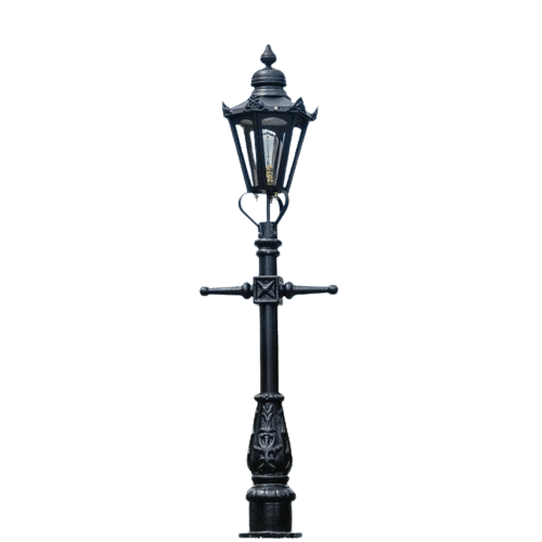 Traditional Miniature Cast Iron Lamppost & Black Hexagonal Lantern - LF1000/XS/LF1056