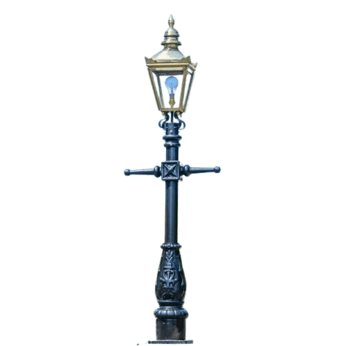 Traditional Miniature Cast Iron Lamppost & Brass Harrogate Lantern - LF1000/XS/LF1085/PBL