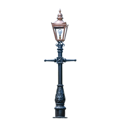 Traditional Miniature Cast Iron Lamppost & Copper Harrogate Lantern - LF1000/XS/LF1085/CPL