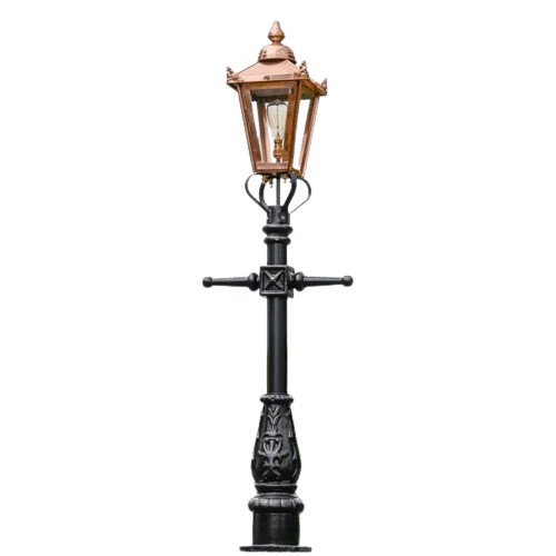 Traditional Miniature Cast Iron Lamppost & Copper Square Lantern - LF1000/XS/LF1053