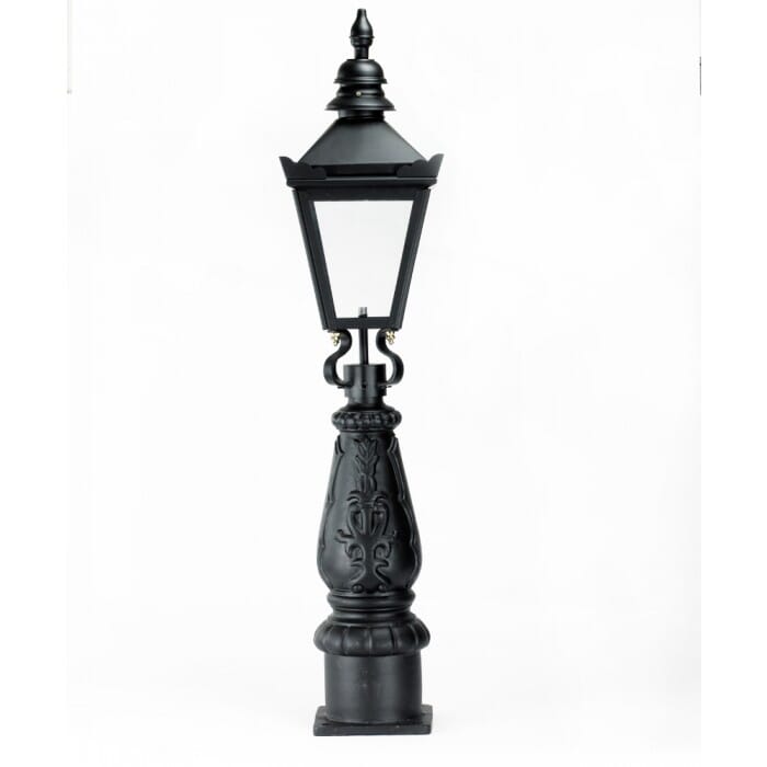 Black Harrogate Patio Balustrade or Driveway Lantern and Post - LF1004/LF1085/BLK