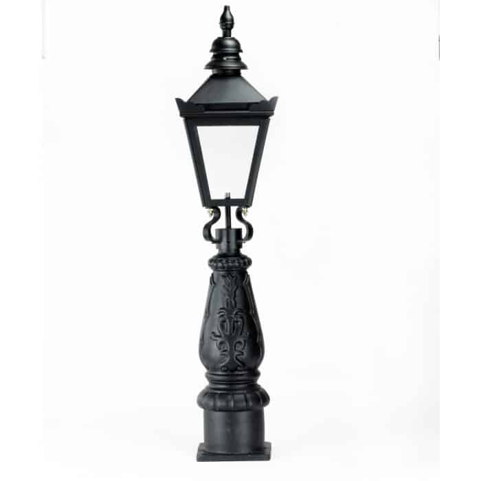 Black Harrogate Patio Balustrade or Driveway Lantern and Post