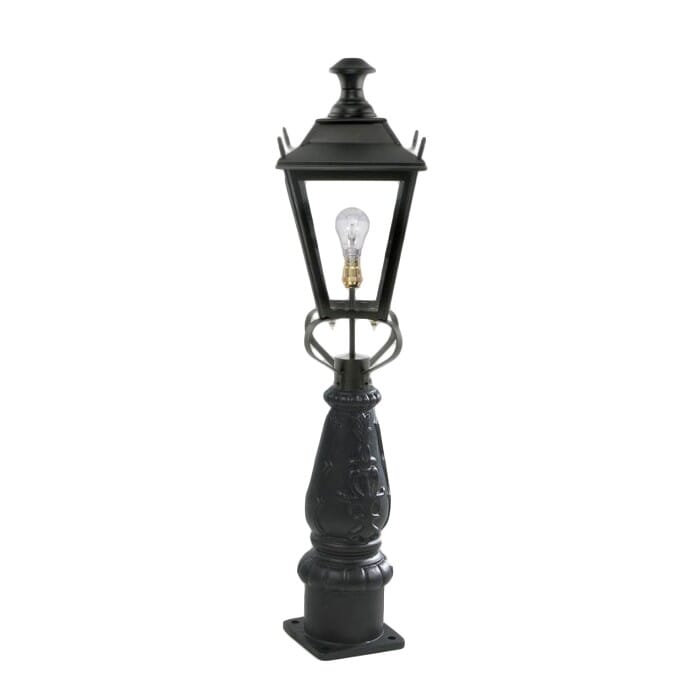 Black Dorchester Patio Balustrade or Driveway Lantern and Post - LF1004/LF1045/BLK/S