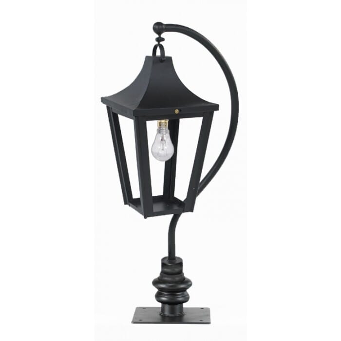 Black Swan Neck Lantern On Pillar Bracket - Small - LF1005/S/LF1062