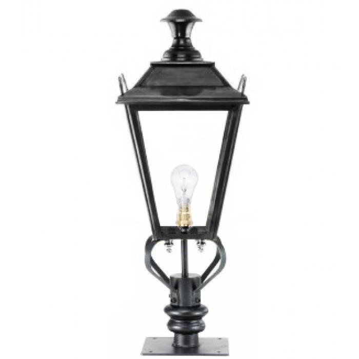 Black Dorchester Lantern On Pillar Bracket - Small