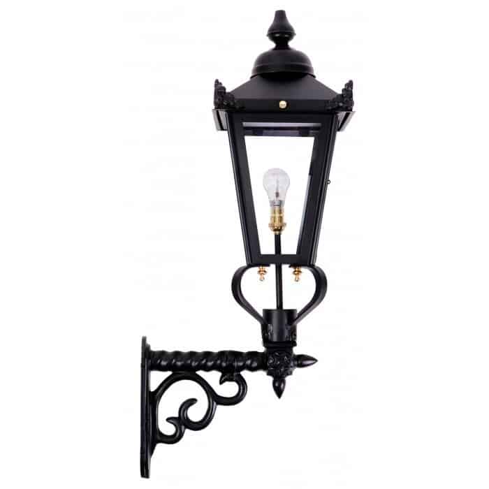 Traditional Black Victorian Lantern On Royale Bracket - Small